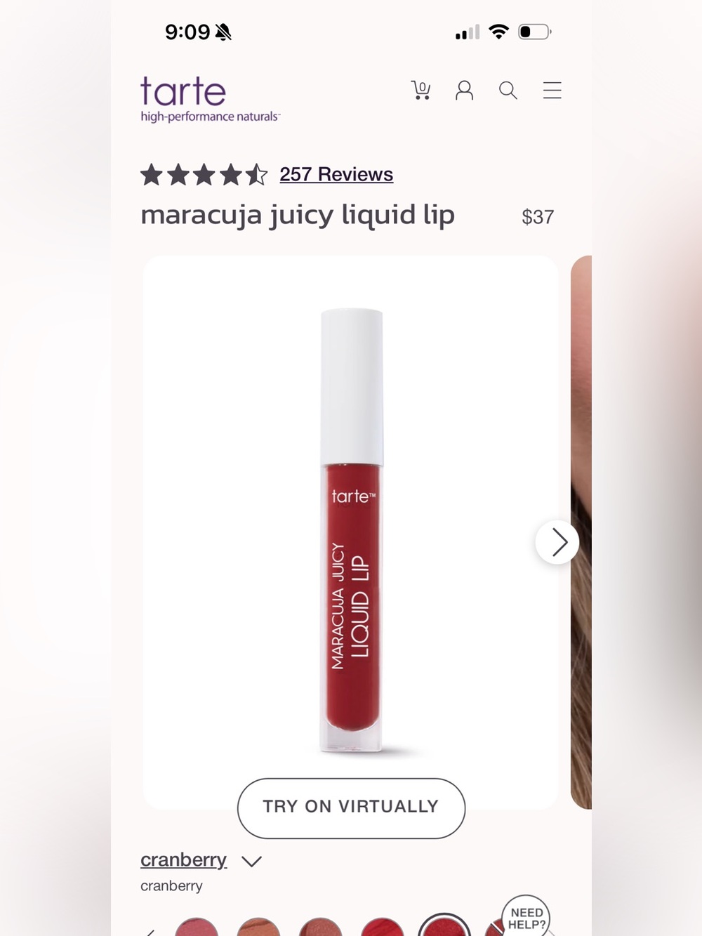 tarte Maracuja Juicy Liquid Lip — Cranberry Red